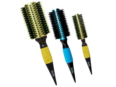 Kit 3 Escovas Profissionais Bonitta Amarelo com Azul