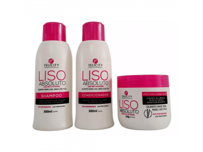 Kit Liso absoluto Shampoo, condicionador e Mascara 3x300ml