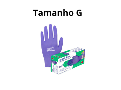 Luva Nitrílica Descartável Sensi Soft  Azul Violeta - G