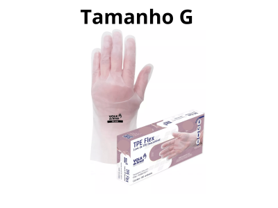 Luva TPE Flex Transparente Descartável 100 Unidades - G