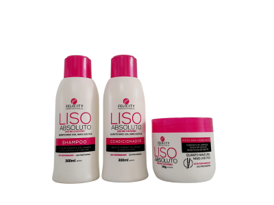 Kit Liso absoluto Shampoo, condicionador e Mascara 2x300ml +1x250gr