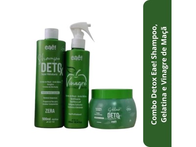 Combo Detox Eae! Shampoo, Gelatina e Vinagre de Maçã