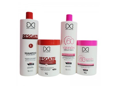 Kit 60 Segundos+Resgate Total 7em1 Dois Corações 4x1L