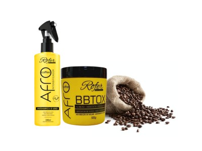 BBTOX Afro Coffe 500gr + Intensificador Afro Coffee Rofer