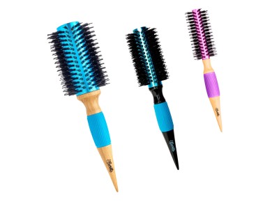 Kit 3 Escovas Profissionais Bonitta Azul Com Roxo