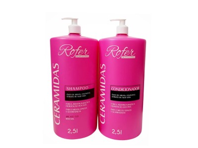 Kit Shampoo e Condicionador Ceramidas Rofer 2x2,5L